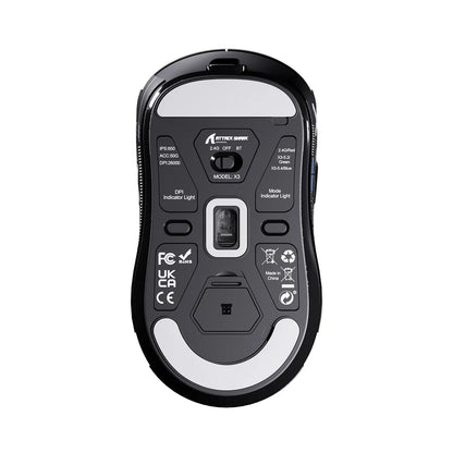 Attack Shark X3 Black Esports Mouse PAW3395 PTFE Skates 49g