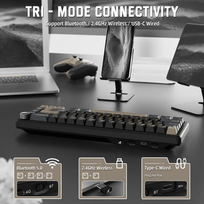 Attack Shark X66 Starry Black Tri Mode Wireless Keyboard