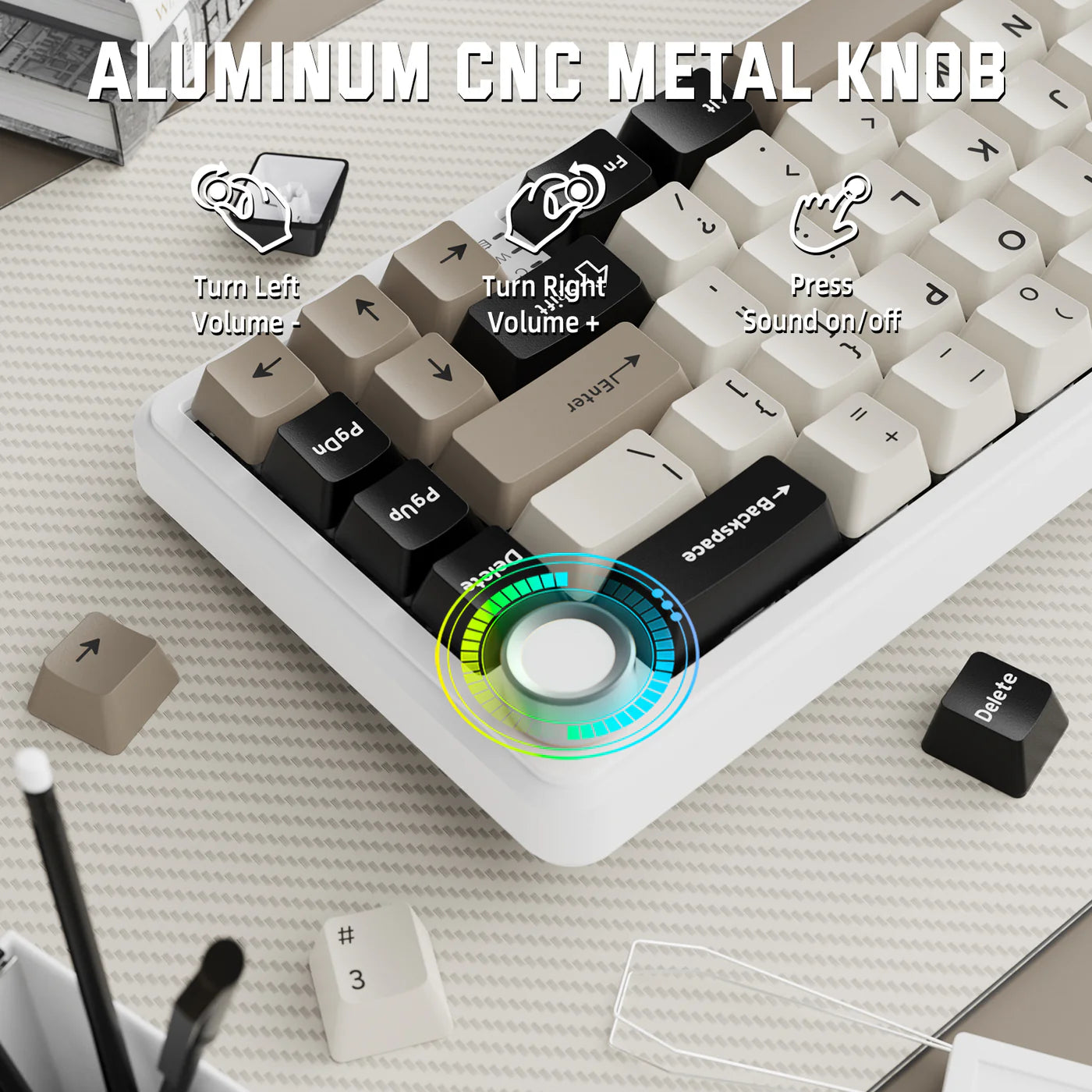 Attack_Shark_X66_keyboard_with_volume_knob_White_Cheese