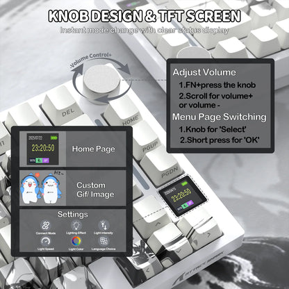 Attack Shark X820Ultra mechanical keyboard with volume knob and TFT Smart Display