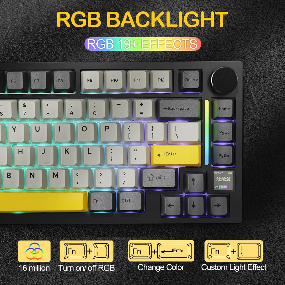 Attack Shark X820 Ultra Star Black Tri Mode Gaming Keyboard RGB