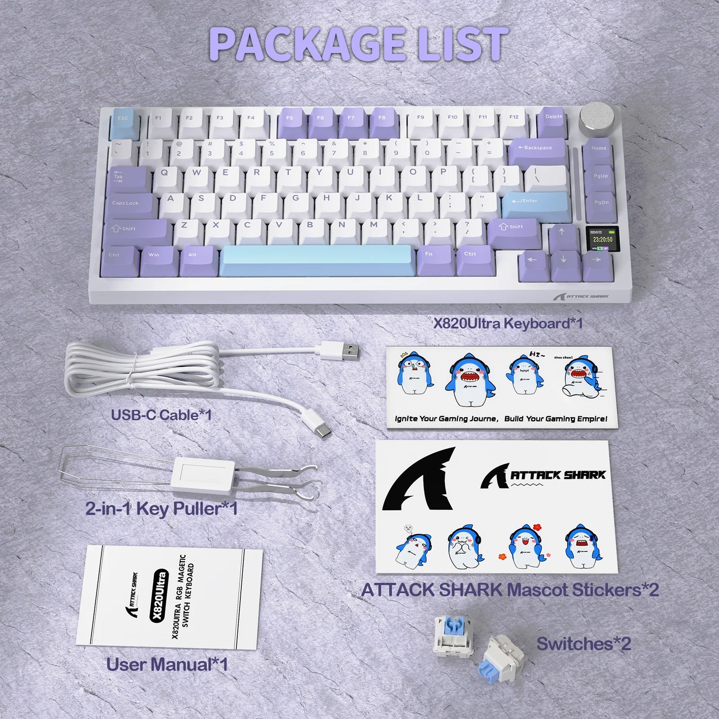Attack_Shark_X820_Ultra_packing_list