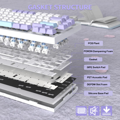 Attack_Shark_X820_Ultra_starlight_white_gaming_keyboard_with_gasket_structure