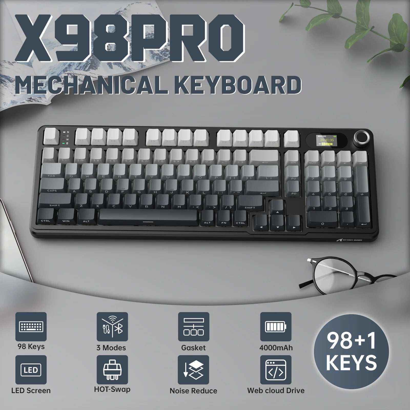 Attack_Shark_X98_Pro_98_Keys_Gaskey_mount_wireless_mechanical_keyboard_with_lcd_and_knob