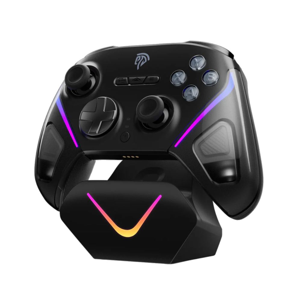 EasySMX D10 Wireless Gaming Controller with TMR sticks, Trigger Lock and Charging Dock for PC,Steam Deck,Switch,Android,iOS - Space Black