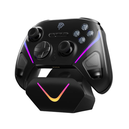 EasySMX D10 Wireless Gaming Controller with TMR sticks, Trigger Lock and Charging Dock for PC,Steam Deck,Switch,Android,iOS - Space Black
