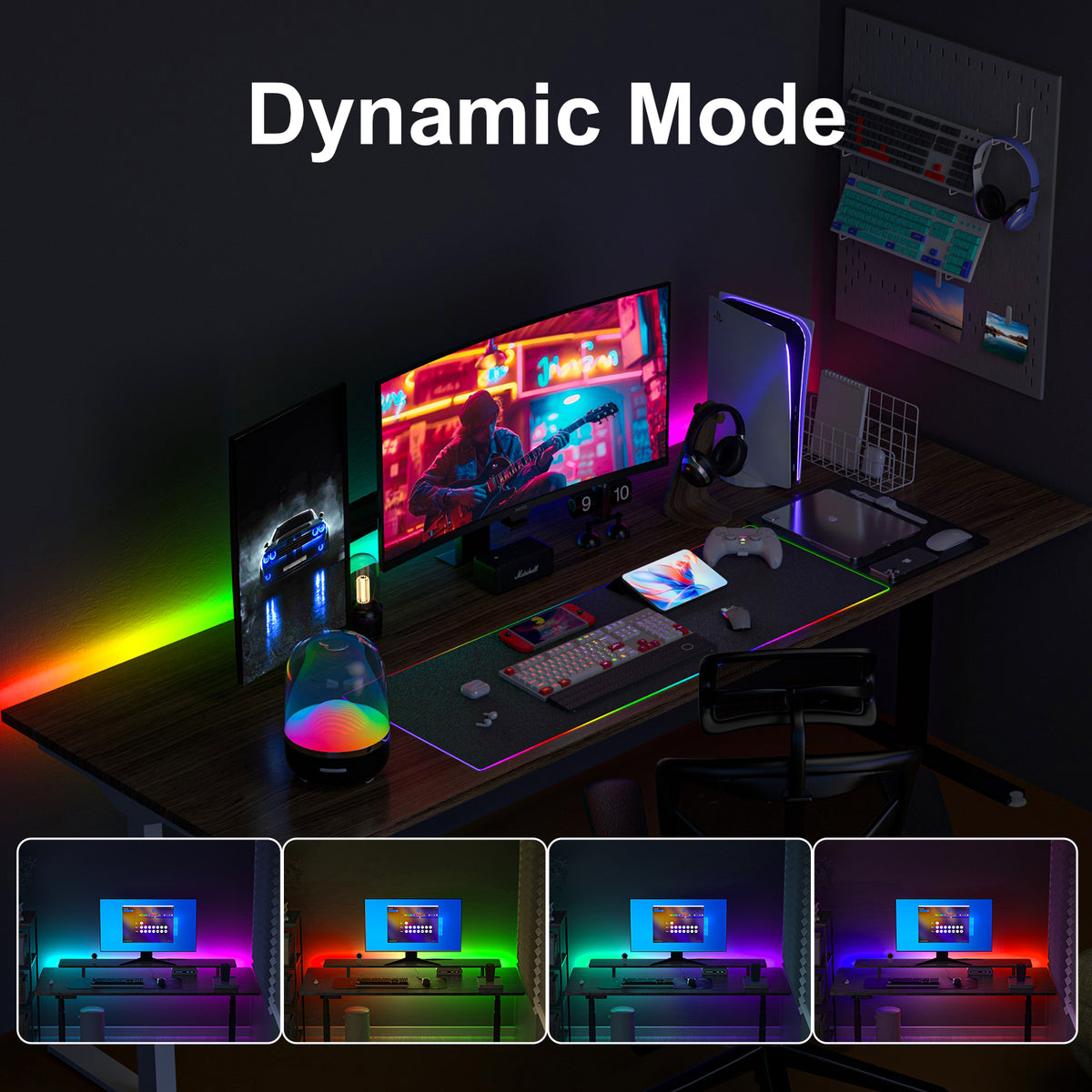 DX LIGHT RGBIC Table Backlight for Gaming Setup with Dynamic RGB Modes