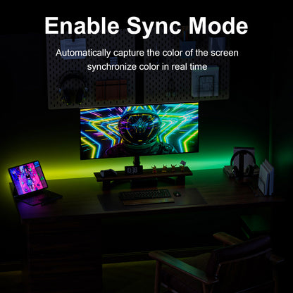 DX LIGHT RGBIC Gaming Desk Ambient Lighting with Screen Sync