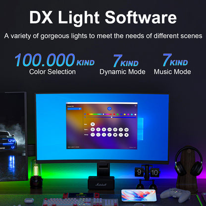 DX LIGHT RGBIC PC Desk Lighting with Software Control