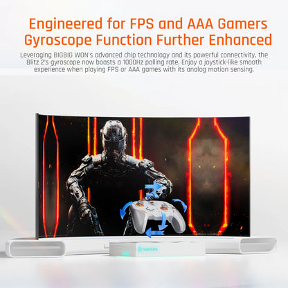 Designed for FPS and AAA Gamers with Gyroscope of 1000hz