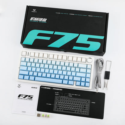 EPOMAKER x AULA F75 - 75% Gasket Wireless Mechanical Keyboard - Gradient Blue (Reaper Switch)