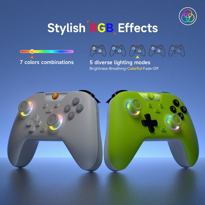 EasySMX X05 Wireless Gaming Controller for PC/Android/Steam Deck – Tri-Mode with Hall Effect Joysticks and Trigger, Turbo, Rumble Vibration and RGB Lighting