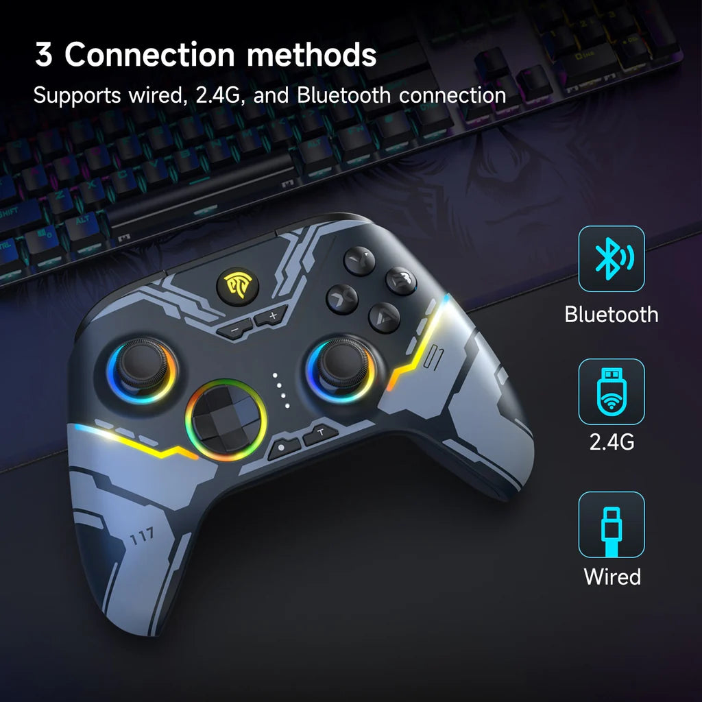 EasySMX X15 Mecha Wireless Gaming Controller, tri mode connectivity