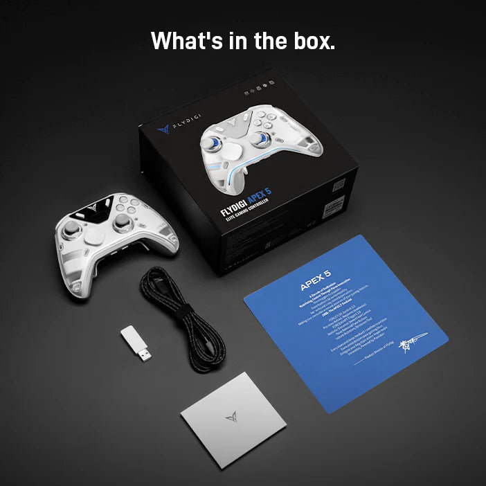 Flydigi Apex 5 Esports gaming controller Packing Contents inside the box