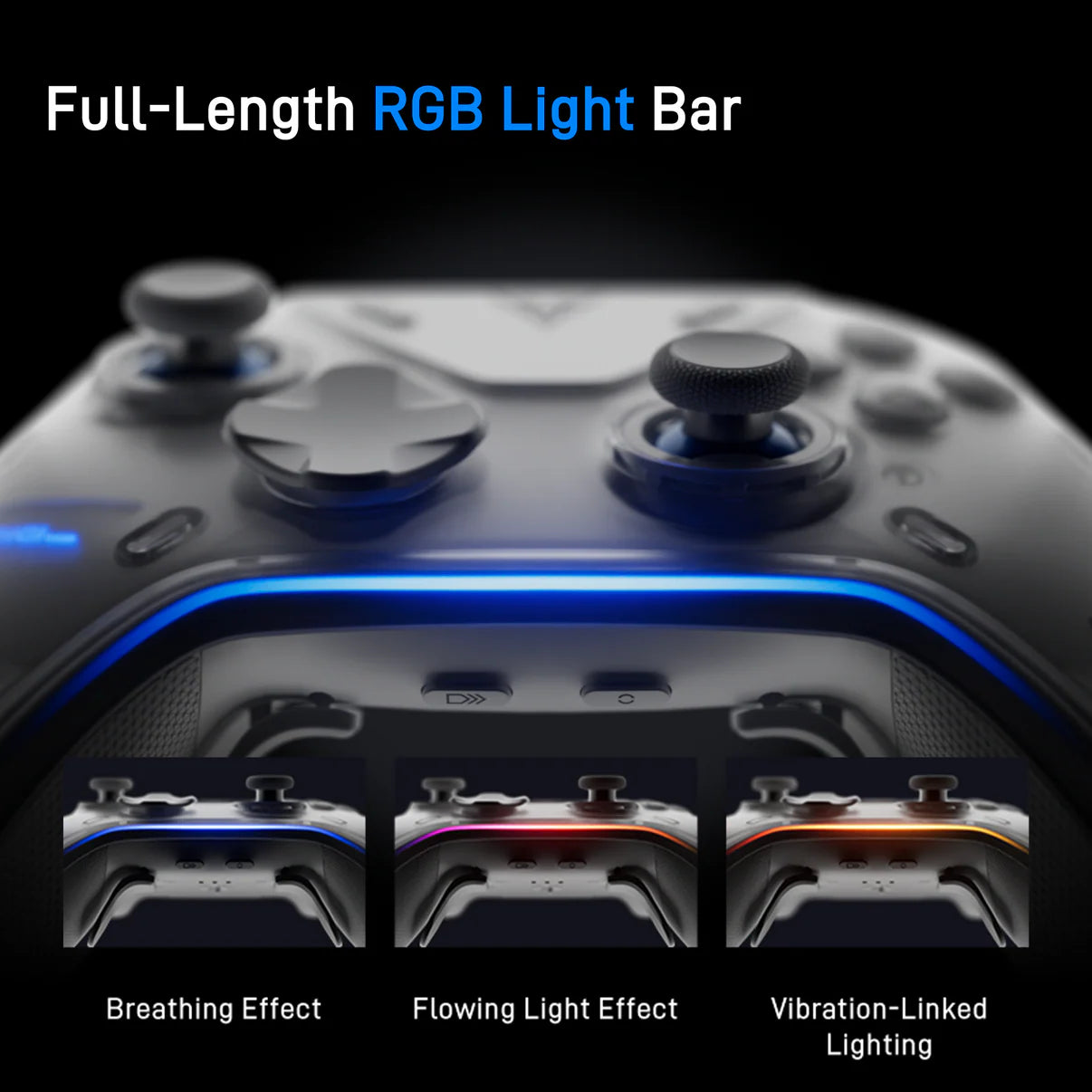 Flydigi Apex 5 Flagship Gaming Controller with full length RGB light bar