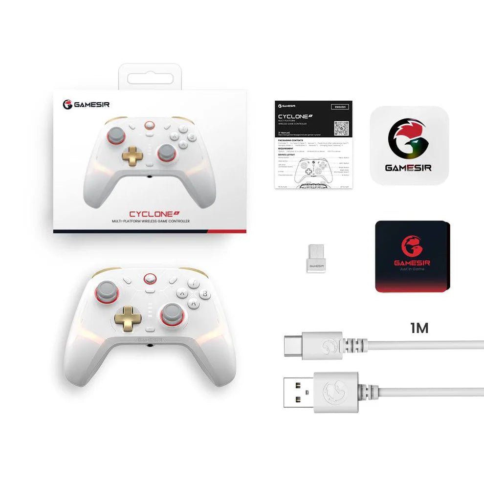 GameSir Cyclone 2 Phantom White Gaming Controller packing list