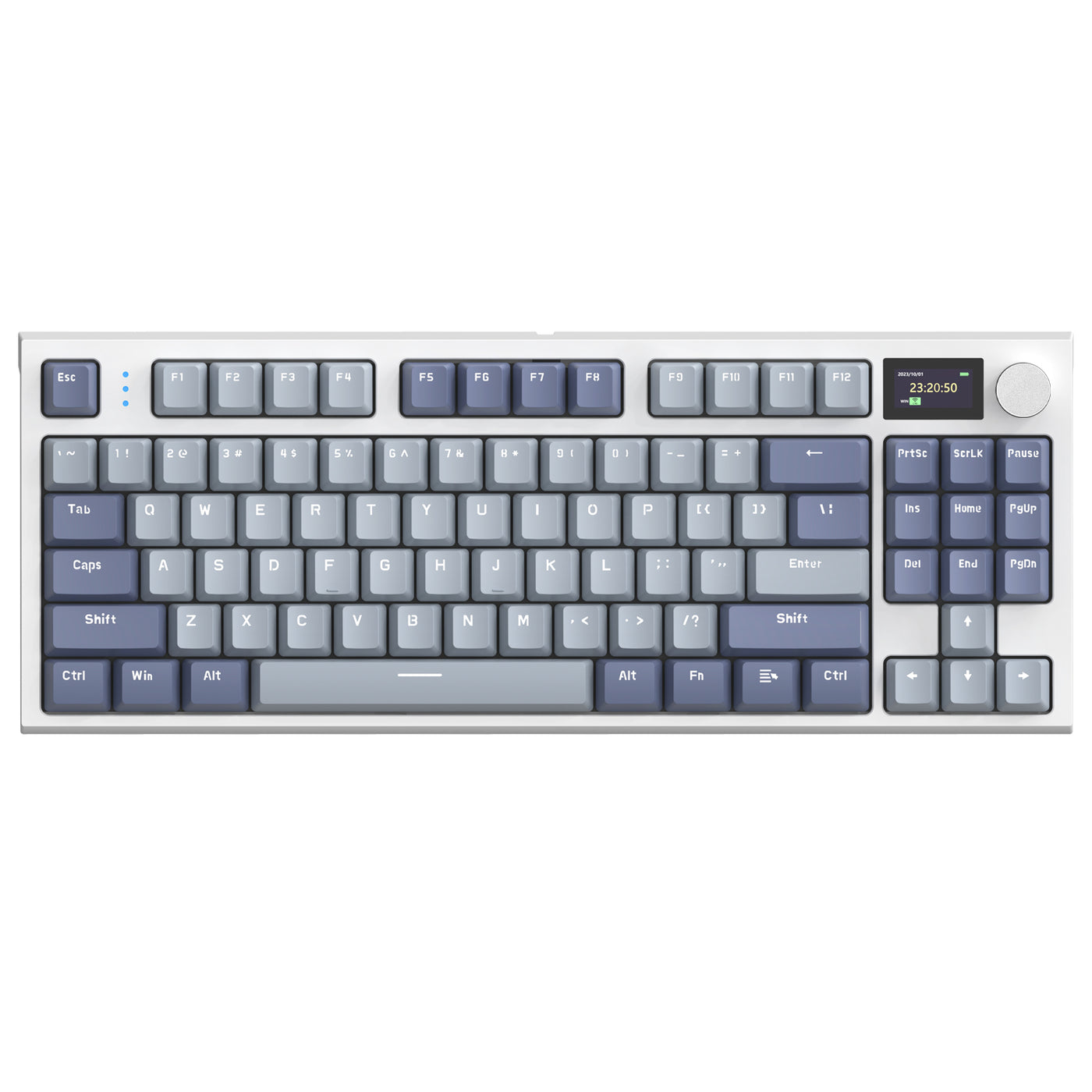 ATTACK SHARK K86 Wireless Mechanical Keyboard, 75% Layout, TFT Color Display & Knob, 3-Mode Connection, Gasket Mount, Linear Blue Whale Switches – Lavender Blue