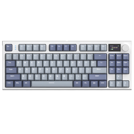 ATTACK SHARK K86 Wireless Mechanical Keyboard, 75% Layout, TFT Color Display & Knob, 3-Mode Connection, Gasket Mount, Linear Blue Whale Switches – Lavender Blue
