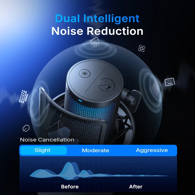 MAONO DGM20W wireless condenser mic with noise reduction for clearer voice capture