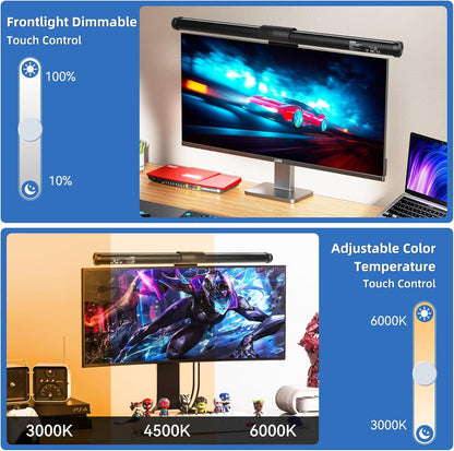 aluminium monitor light bar with adjustable brightness and color temperature