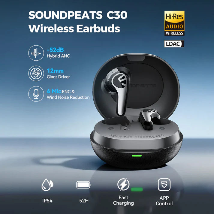 SoundPEATS C30 wireless earbuds for everyday listening and travel