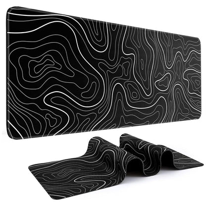 Topographic Extended Gaming Mouse Pad Black