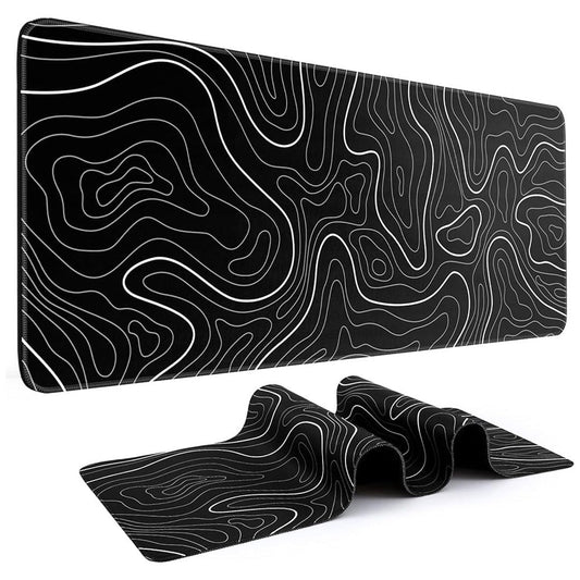 Topographic Extended Gaming Mouse Pad Black
