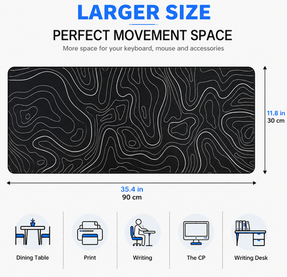 Topographic xxl mousepad black