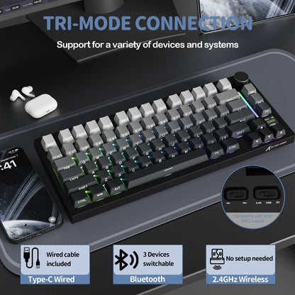 Tri mode connection rgb attack shark x820 ultra black gradient