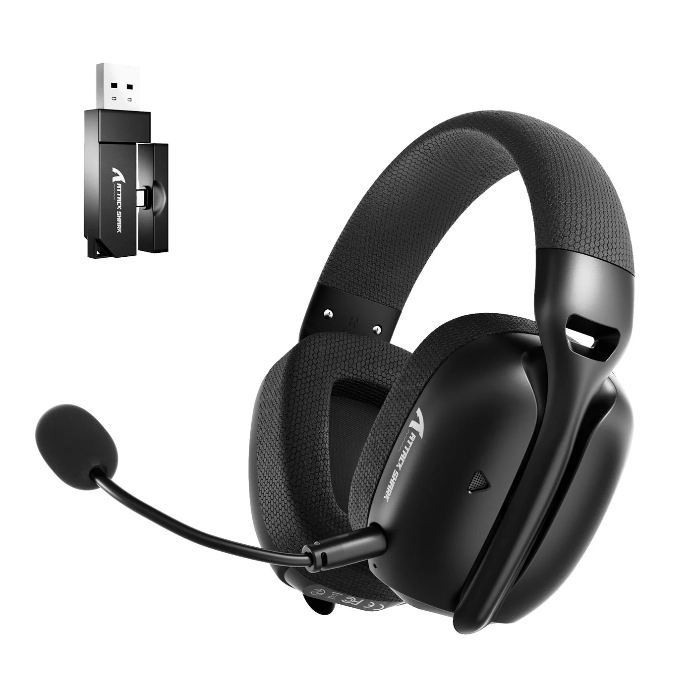 attack shark l80pro wireless gaming headset black