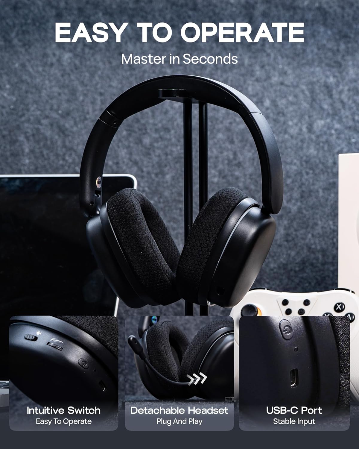 detachable headset easy to operate aula g7 pro