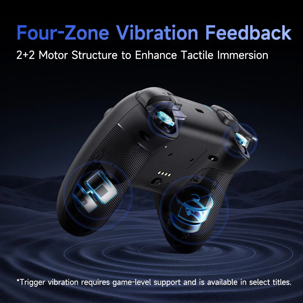 easysmx x05 pro wireless gaming controller with four zone vibration feedback