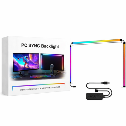 Smart Monitor Sync Backlight RGBIC Addressable USB LED Display Sync Light – Screen Sync, Music & Mic Mode, PC Software Controlled