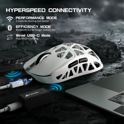 ultra low latency and 8k polling rate with 2.4ghz mode attack shark r2 magnesium alloy
