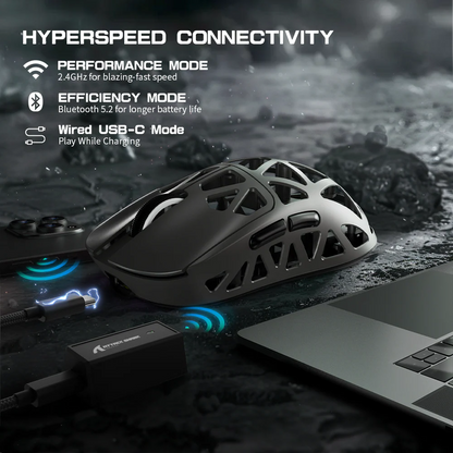 ultra low latency and 8k polling rate with 2.4ghz mode attack shark r2 magnesium alloy