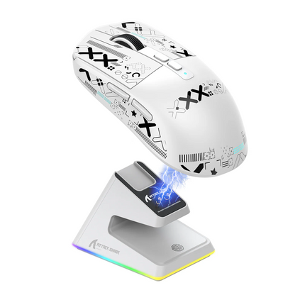 ATTACK SHARK X6 Wireless Gaming Mouse With Charging Dock White