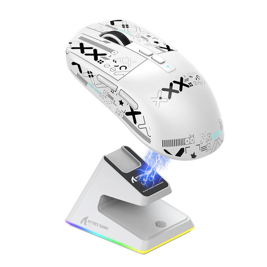 ATTACK SHARK X6 Wireless Gaming Mouse With Charging Dock White