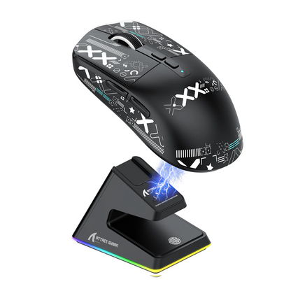 ATTACK SHARK X6 Wireless Gaming Mouse With Charging Dock Black